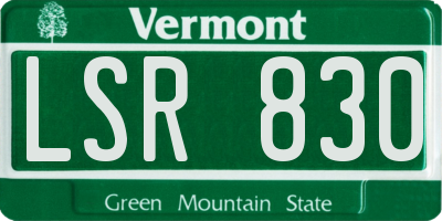 VT license plate LSR830