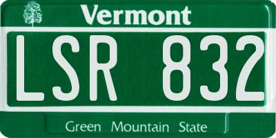 VT license plate LSR832