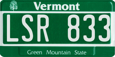 VT license plate LSR833