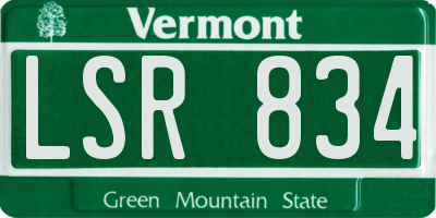 VT license plate LSR834
