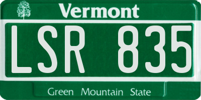 VT license plate LSR835
