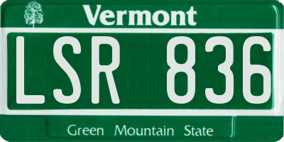 VT license plate LSR836