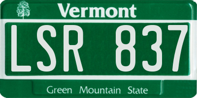 VT license plate LSR837