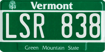 VT license plate LSR838