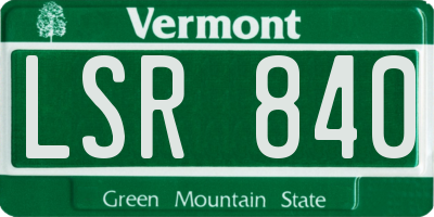 VT license plate LSR840