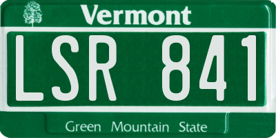 VT license plate LSR841