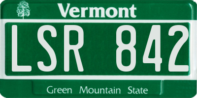 VT license plate LSR842