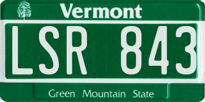 VT license plate LSR843