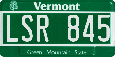 VT license plate LSR845