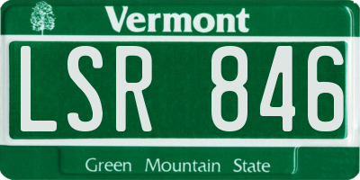 VT license plate LSR846