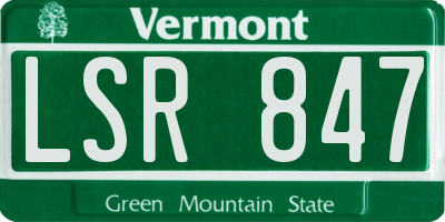 VT license plate LSR847