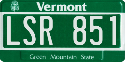 VT license plate LSR851