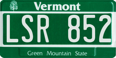 VT license plate LSR852