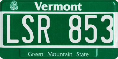 VT license plate LSR853