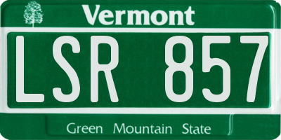 VT license plate LSR857