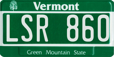 VT license plate LSR860