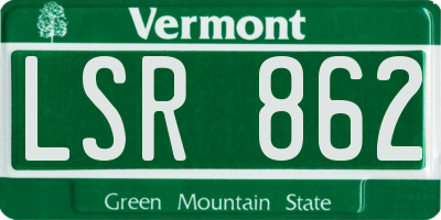 VT license plate LSR862