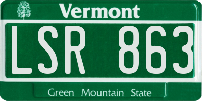 VT license plate LSR863