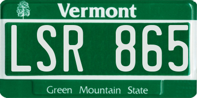 VT license plate LSR865