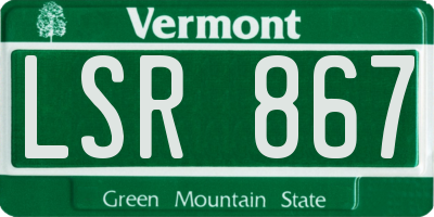 VT license plate LSR867