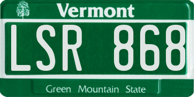 VT license plate LSR868