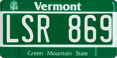 VT license plate LSR869