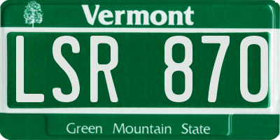 VT license plate LSR870