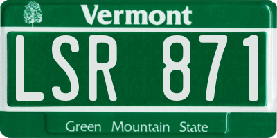 VT license plate LSR871