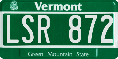 VT license plate LSR872