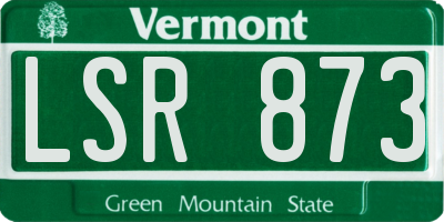 VT license plate LSR873