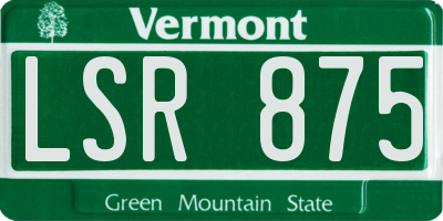 VT license plate LSR875