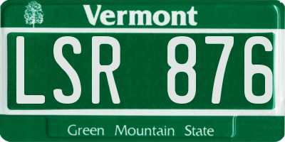VT license plate LSR876