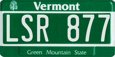 VT license plate LSR877