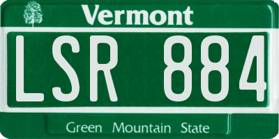 VT license plate LSR884