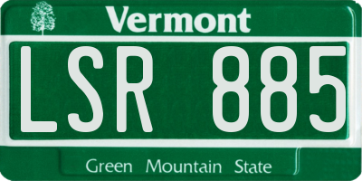 VT license plate LSR885