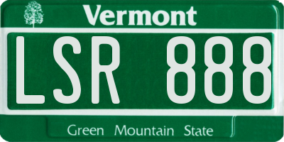 VT license plate LSR888
