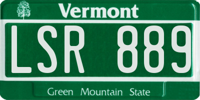VT license plate LSR889