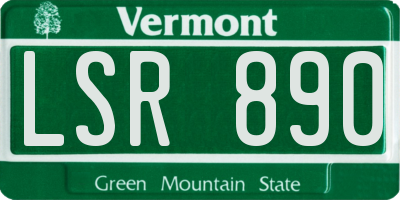 VT license plate LSR890