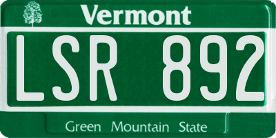 VT license plate LSR892