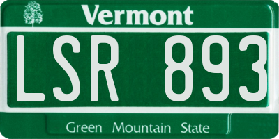 VT license plate LSR893