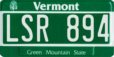 VT license plate LSR894