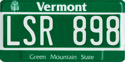 VT license plate LSR898