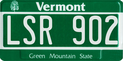 VT license plate LSR902