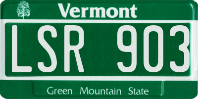 VT license plate LSR903
