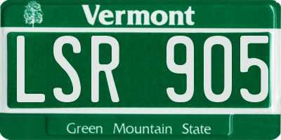 VT license plate LSR905