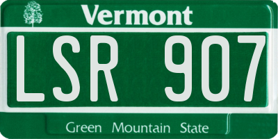 VT license plate LSR907