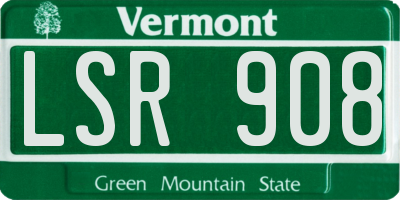 VT license plate LSR908