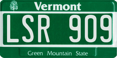 VT license plate LSR909