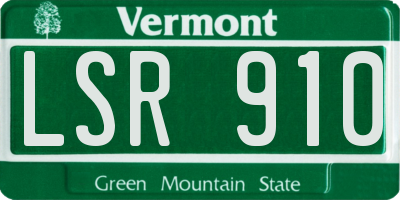 VT license plate LSR910