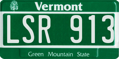 VT license plate LSR913
